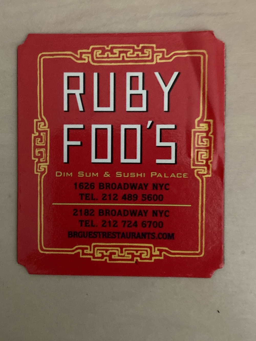 Ruby Foo's vintage magnet